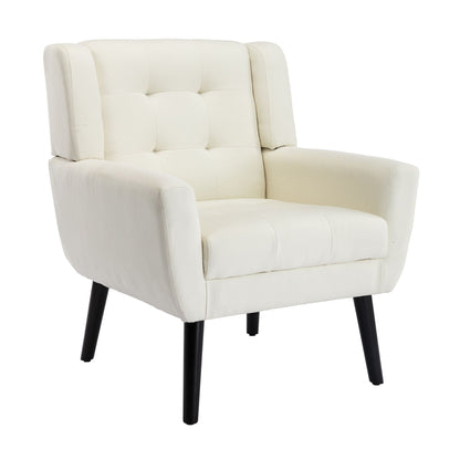 Linen Mid-Century Accent Chair, Light Gray (view 40)