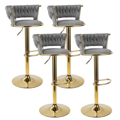 Velvet Swivel Bar Stools, Set of 2, Gold (view 13)