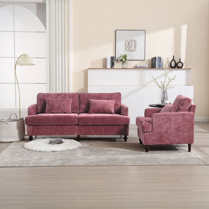 Chenille 2-Seat Mid-Century Sofa, Brown, 68.9" Wide (view 8)