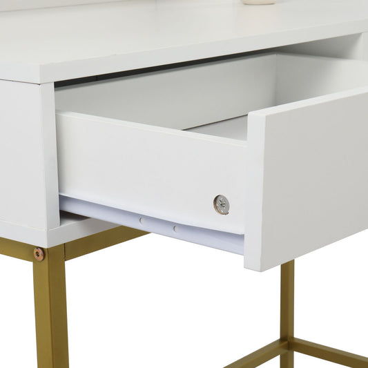FCH Vanity Table – LED Mirror, 2 Drawers, Stool