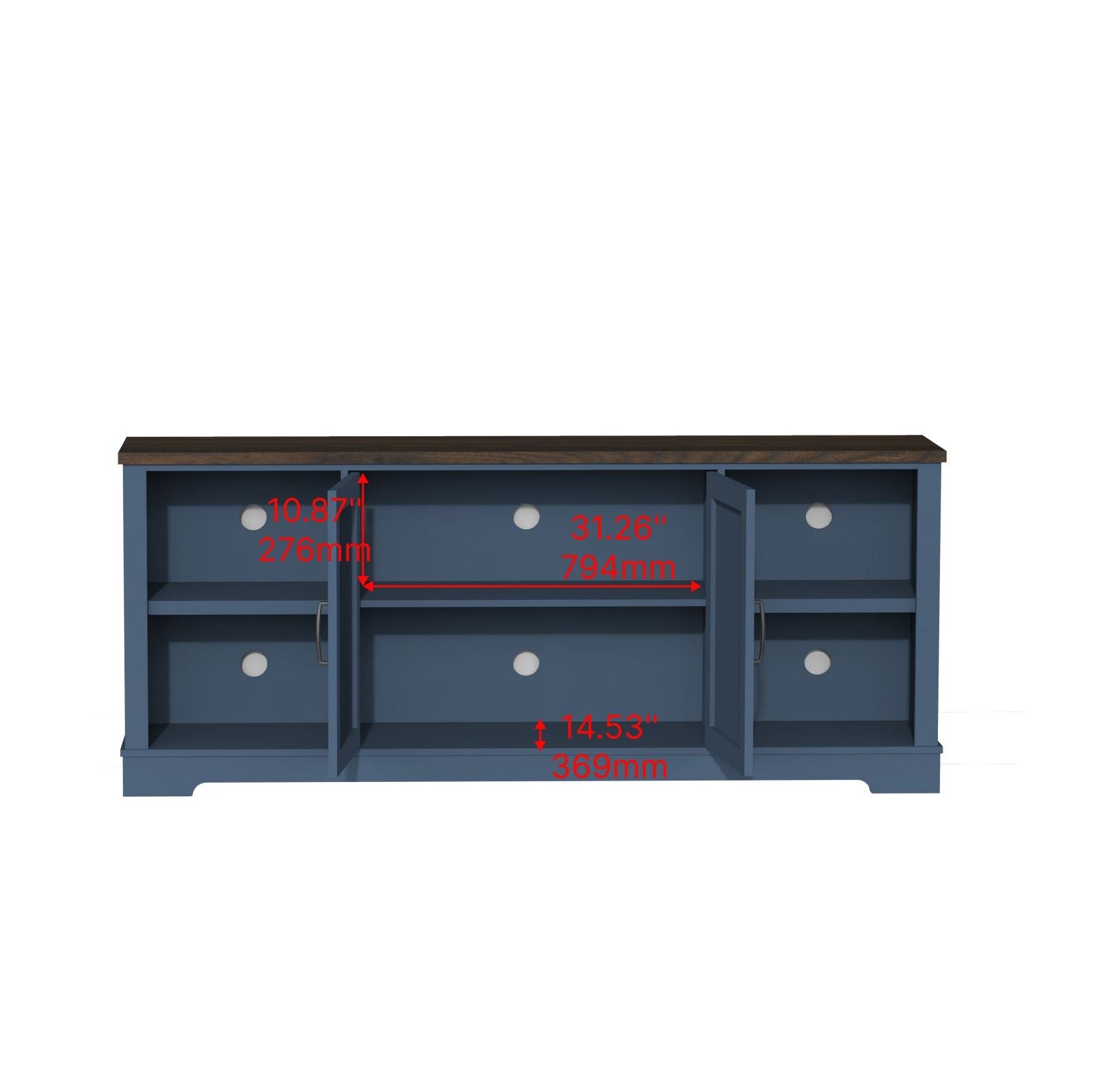 80" TV Mid-Century TV Stand, Blue (view 12)