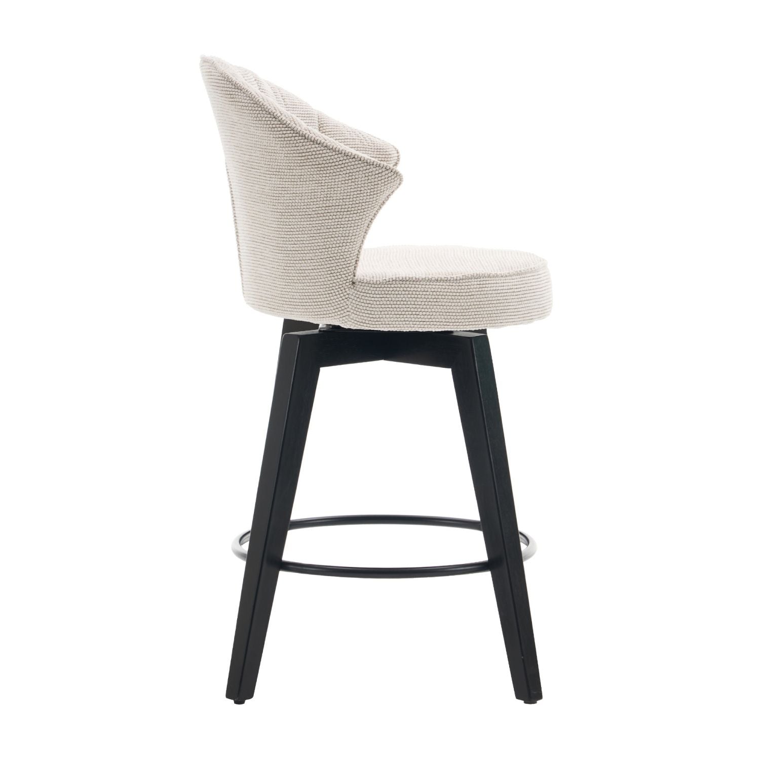 Chenille Mid-Century Accent Chair, White, 26" Wide (view 12)