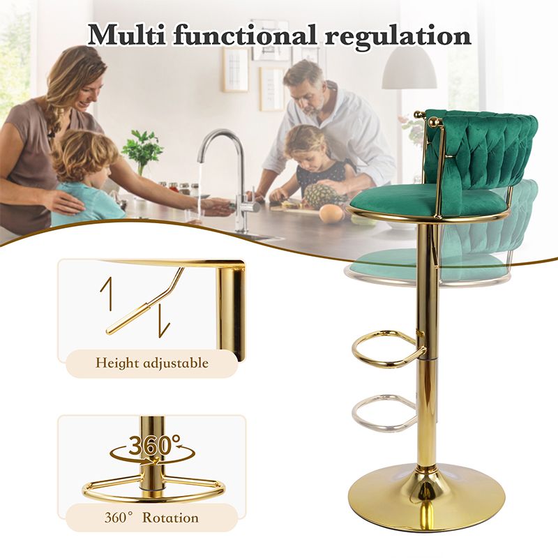Velvet Swivel Bar Stools, Set of 2, 18" Wide (view 60)