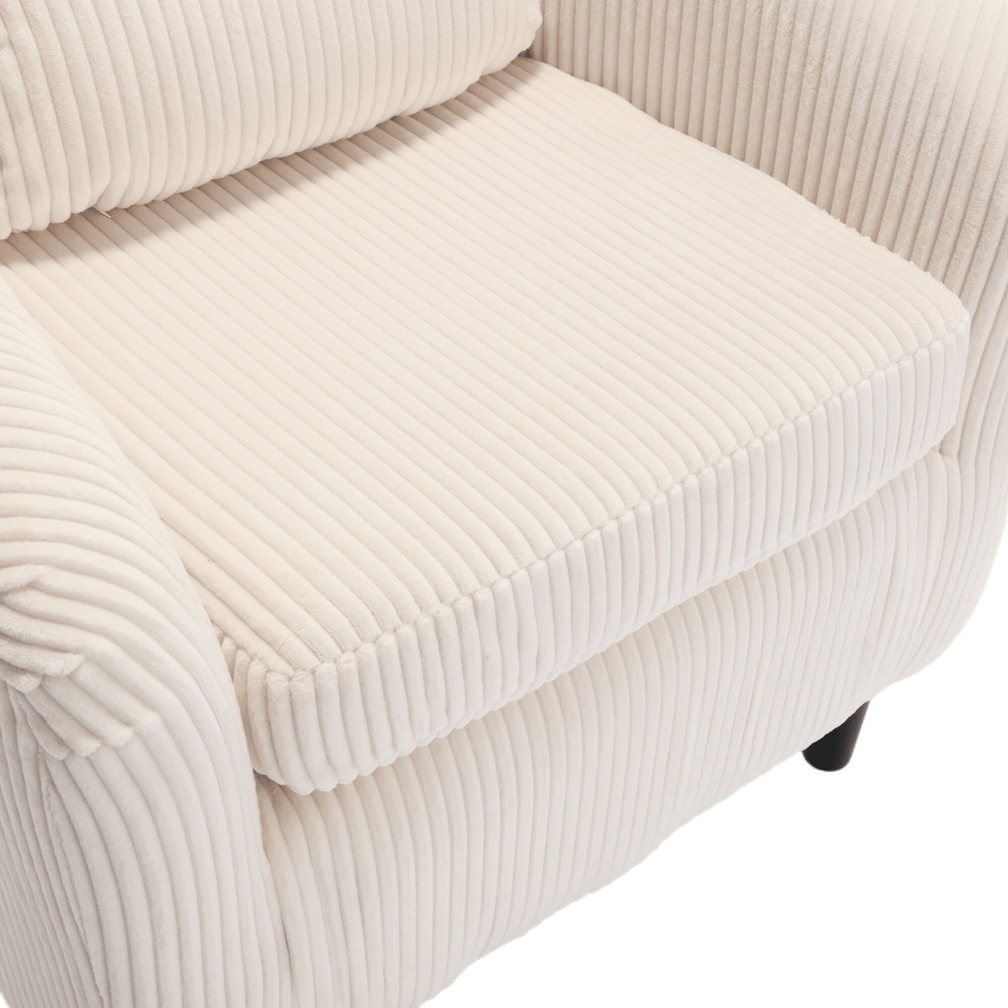 Upholstered 3-Seat Mid-Century Sofa, Beige (view 11)