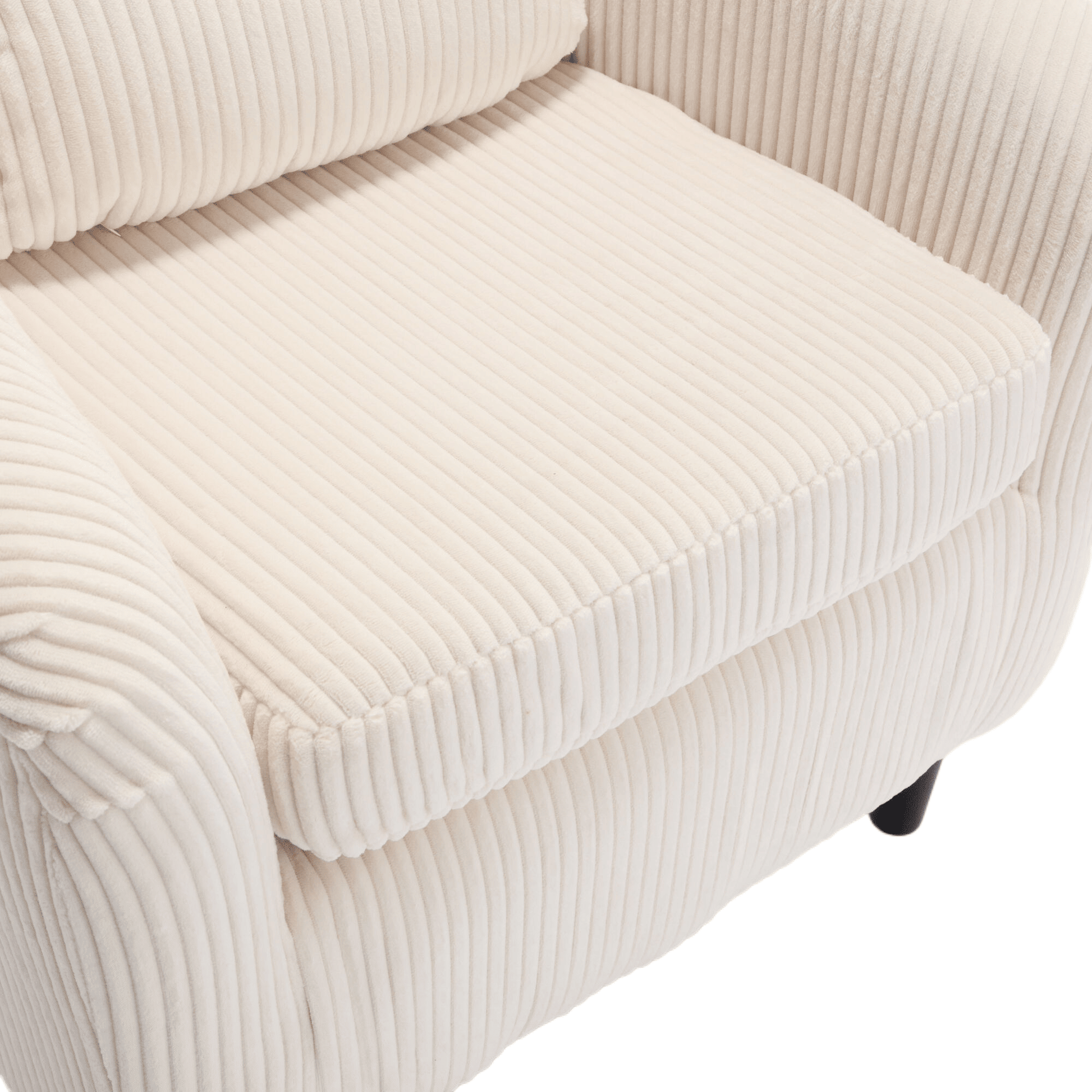 Upholstered 3-Seat Mid-Century Sofa, Beige (view 11)