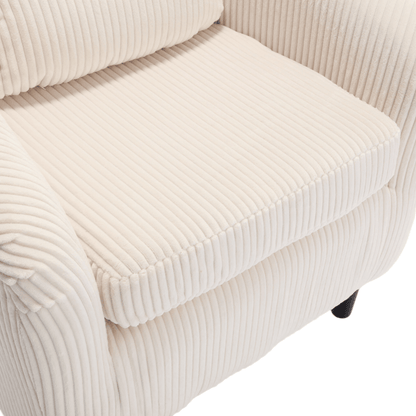 Upholstered 3-Seat Mid-Century Sofa, Beige (view 11)