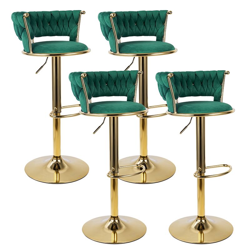Velvet Swivel Bar Stools, Set of 2, Gold (view 52)