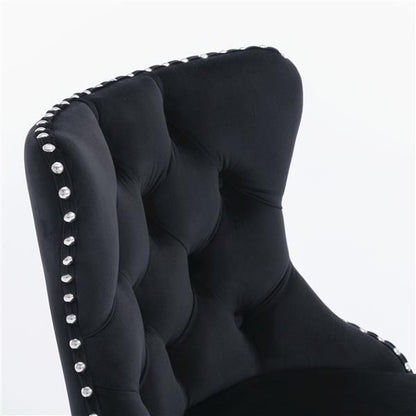 Black Velvet Swivel Bar Stools, Gold Base, Set of 2 (view 9)