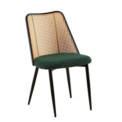 Boucle Mid-Century Dining Chairs, Set of 2, Green (view 8)