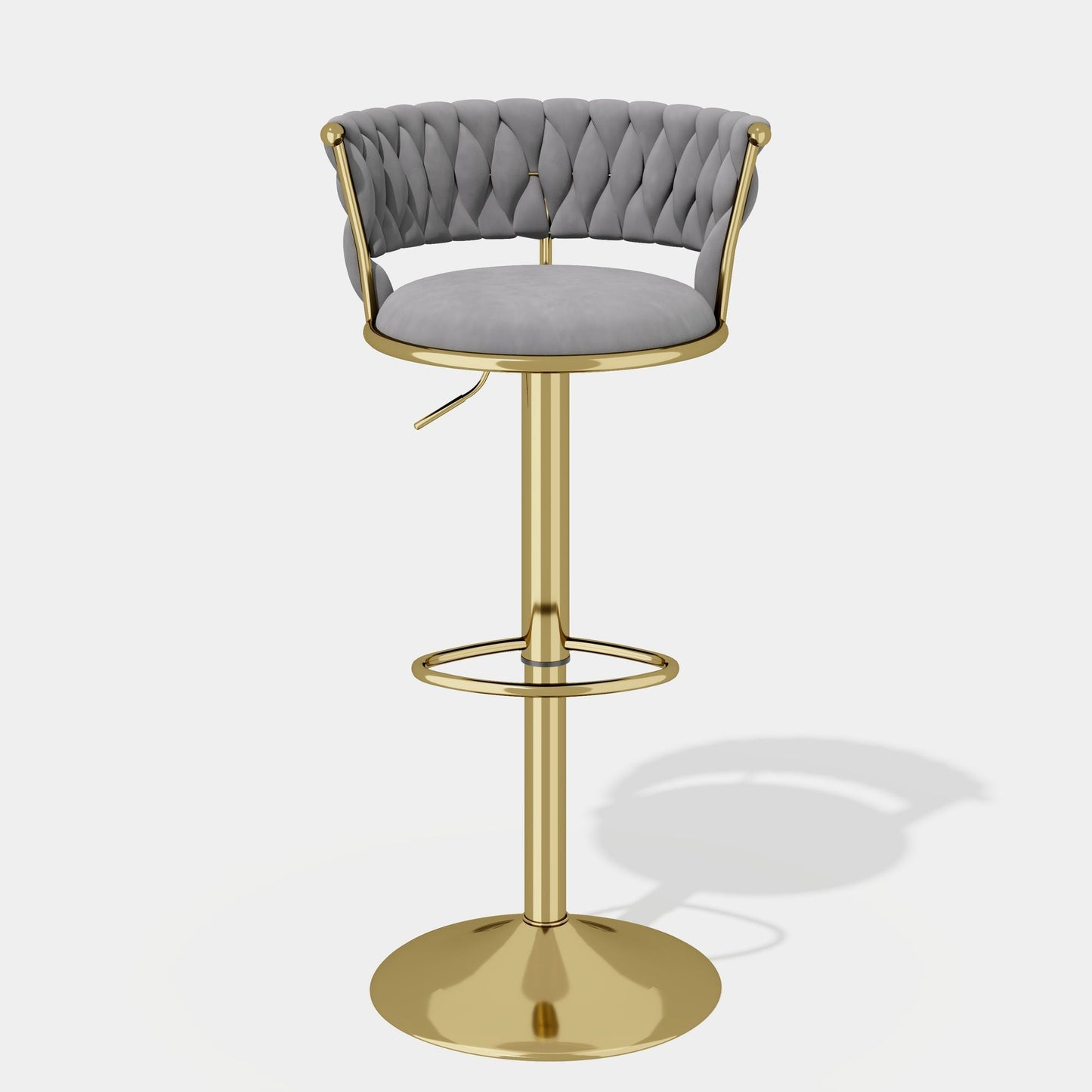 Velvet Swivel Bar Stools, Set of 2, Gold (view 3)