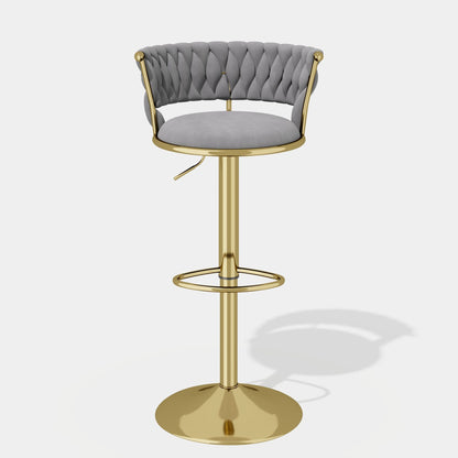 Velvet Swivel Bar Stools, Set of 2, Gold (view 3)