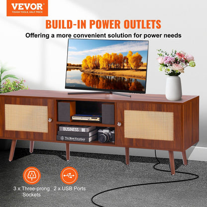 65" TV Mid-Century TV Stand, Walnut, 60" Wide (view 2)