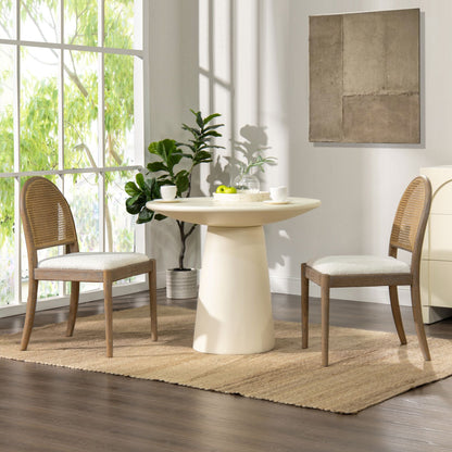 Boucle Mid-Century Dining Chairs, Set of 2, White (view 11)
