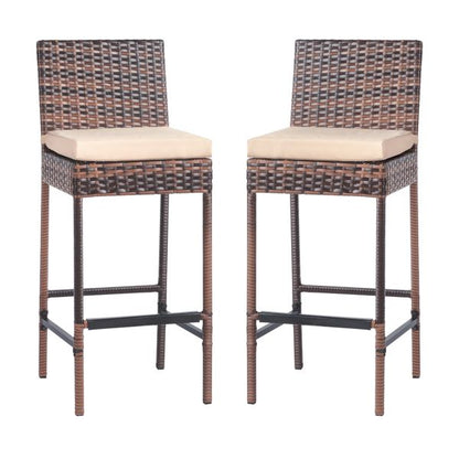 Rattan Swivel Bar Stools, Brown, Set of 2 (view 4)
