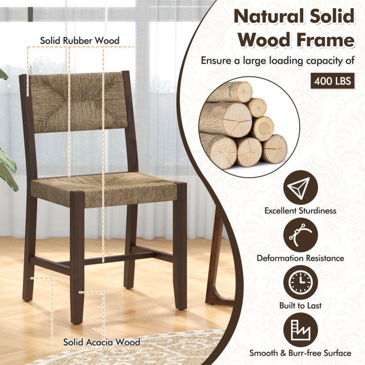 Wooden Dining Chair Set of 2 for Kitchen Dining Room (view 6)