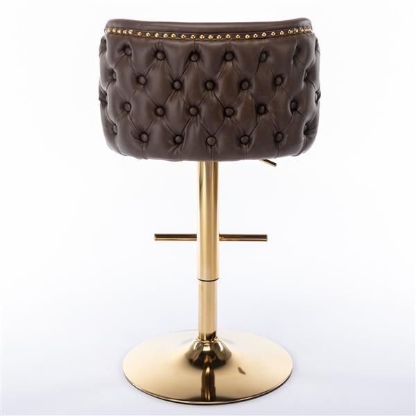 Wood & Metal Swivel Bar Stools, Brown, Set of 2, 18" Wide (view 6)