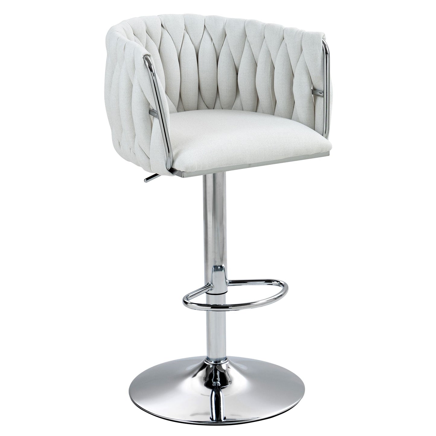 Metal Mid-Century Accent Chair, White (view 3)
