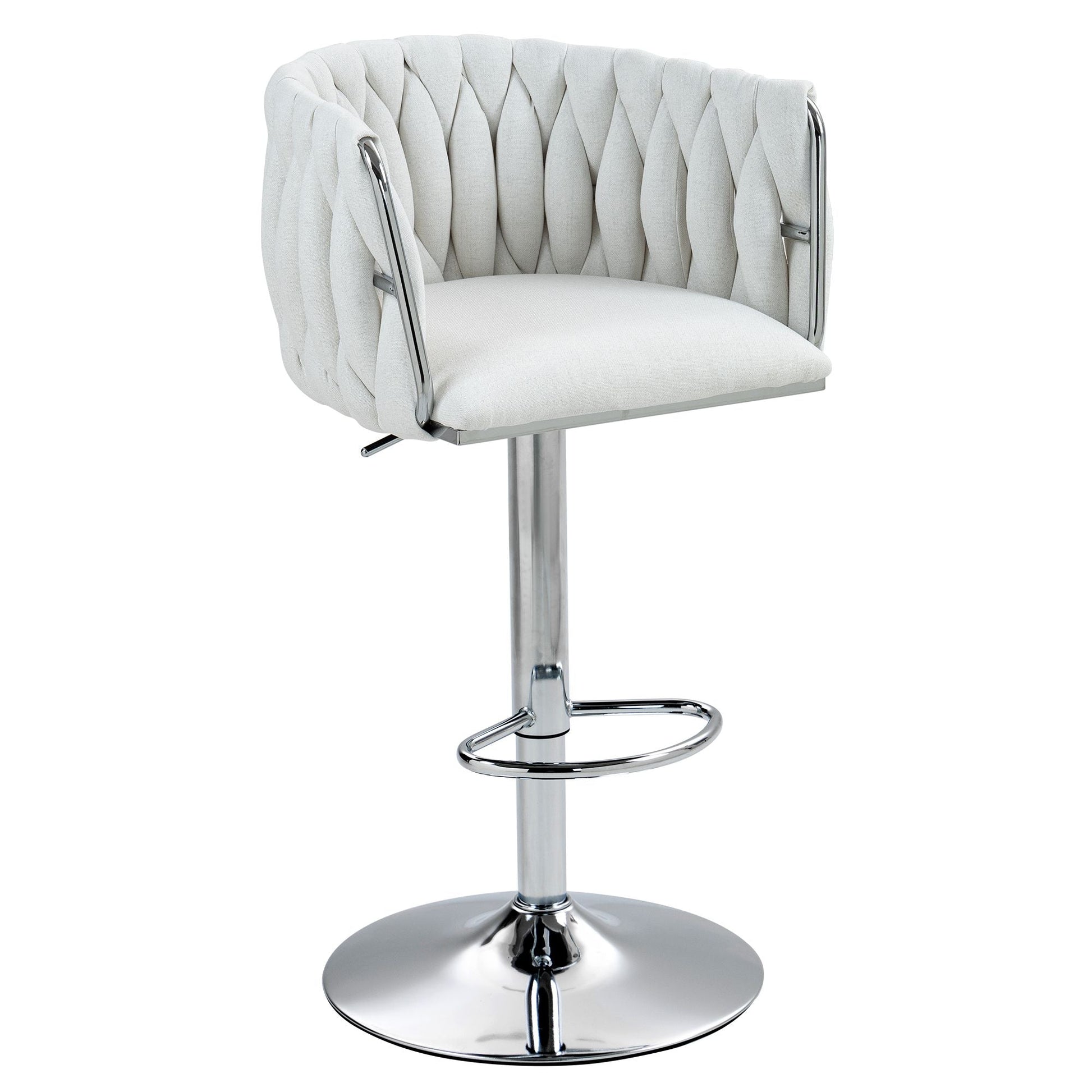 Metal Mid-Century Accent Chair, White (view 3)