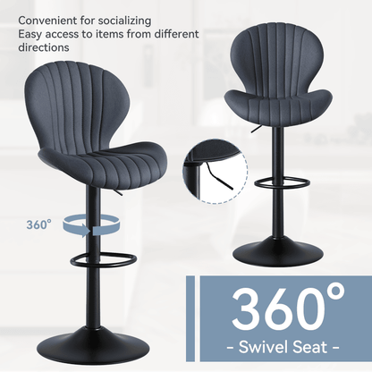 Faux Leather Swivel Bar Stools, Set of 2, Beige (view 41)