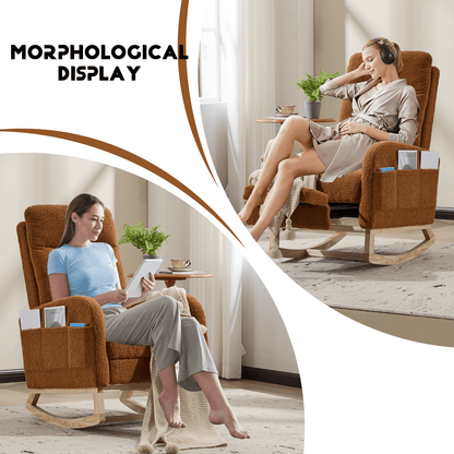 Wood Mid-Century Rocking Chair, WHITE (view 23)