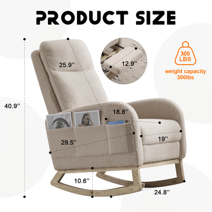 Wood Mid-Century Rocking Chair, White (view 11)