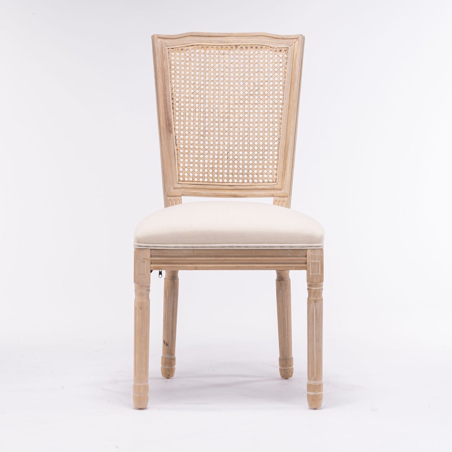 Linen Mid-Century Dining Chairs, Set of 2, Cream, 20" Wide (view 2)