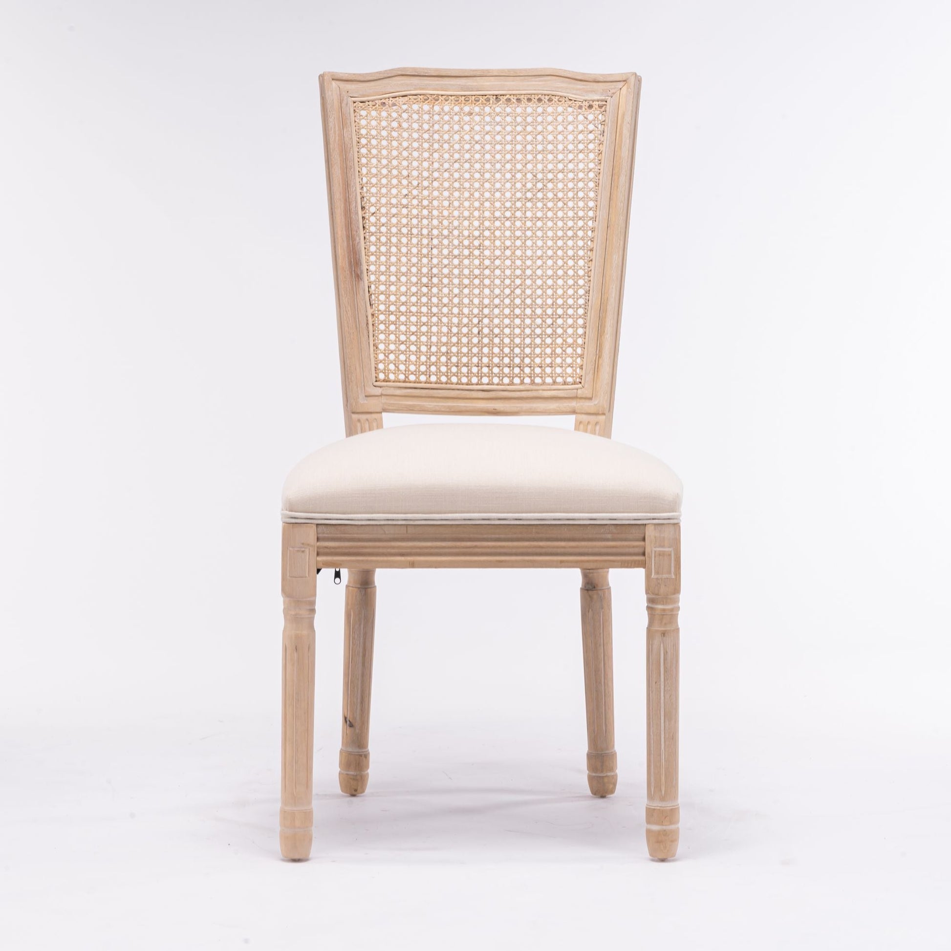 Linen Mid-Century Dining Chairs, Set of 2, Cream, 20" Wide (view 2)