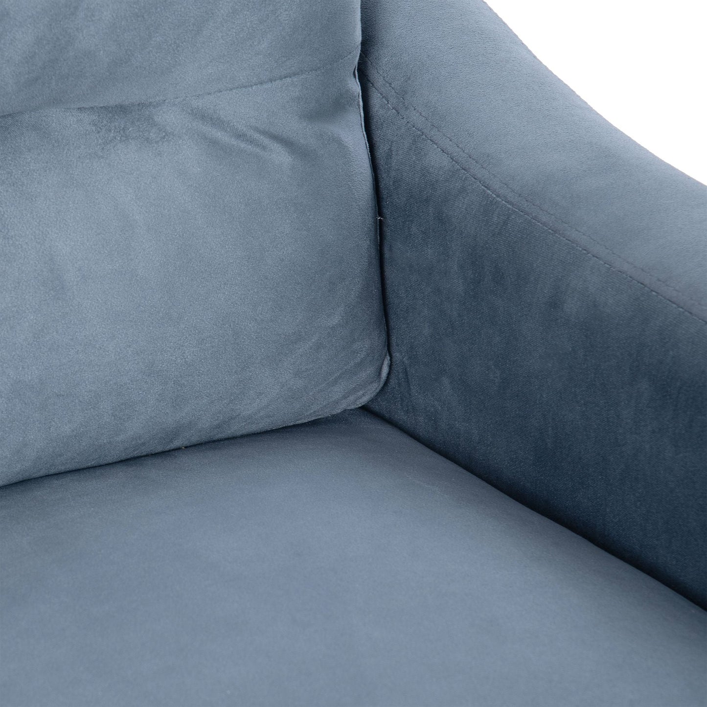 Solid Wood Mid-Century Sectional Sofa, Gray, 102" Wide (view 20)