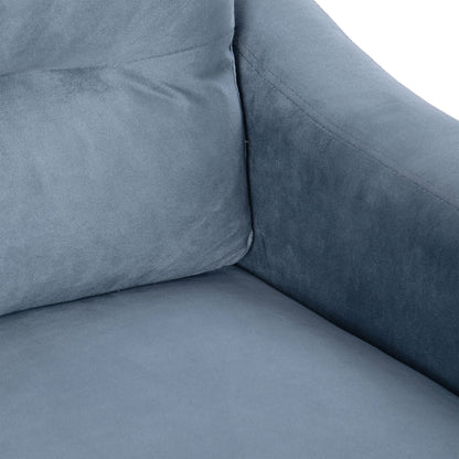 Solid Wood Mid-Century Sectional Sofa, Gray, 102" Wide (view 20)