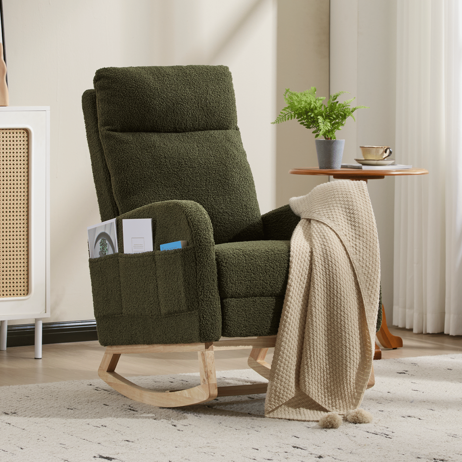 Wood Mid-Century Rocking Chair, WHITE (view 25)