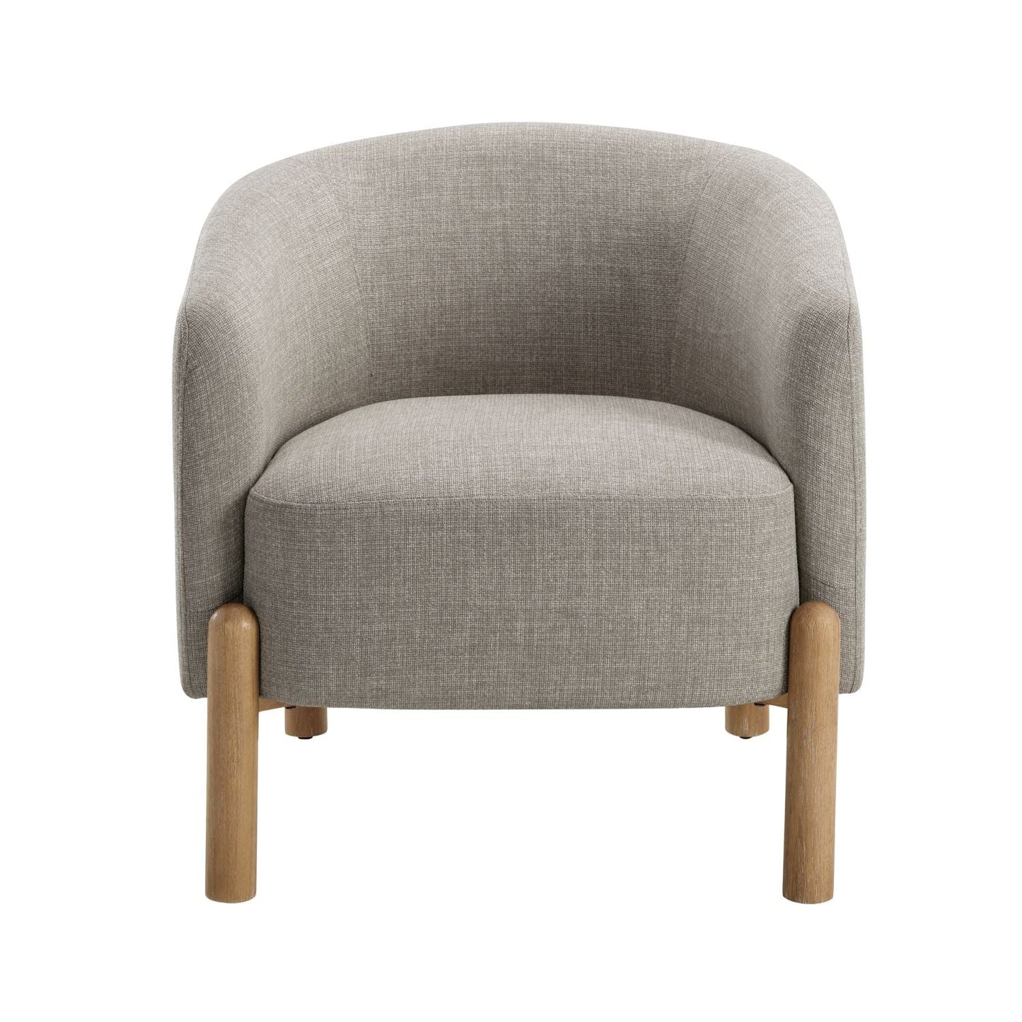 Solid Wood Mid-Century Accent Chair, Taupe, 27.5" Wide (view 2)