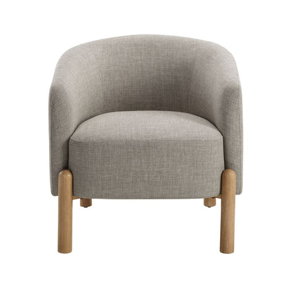 Solid Wood Mid-Century Accent Chair, Taupe, 27.5" Wide (view 2)