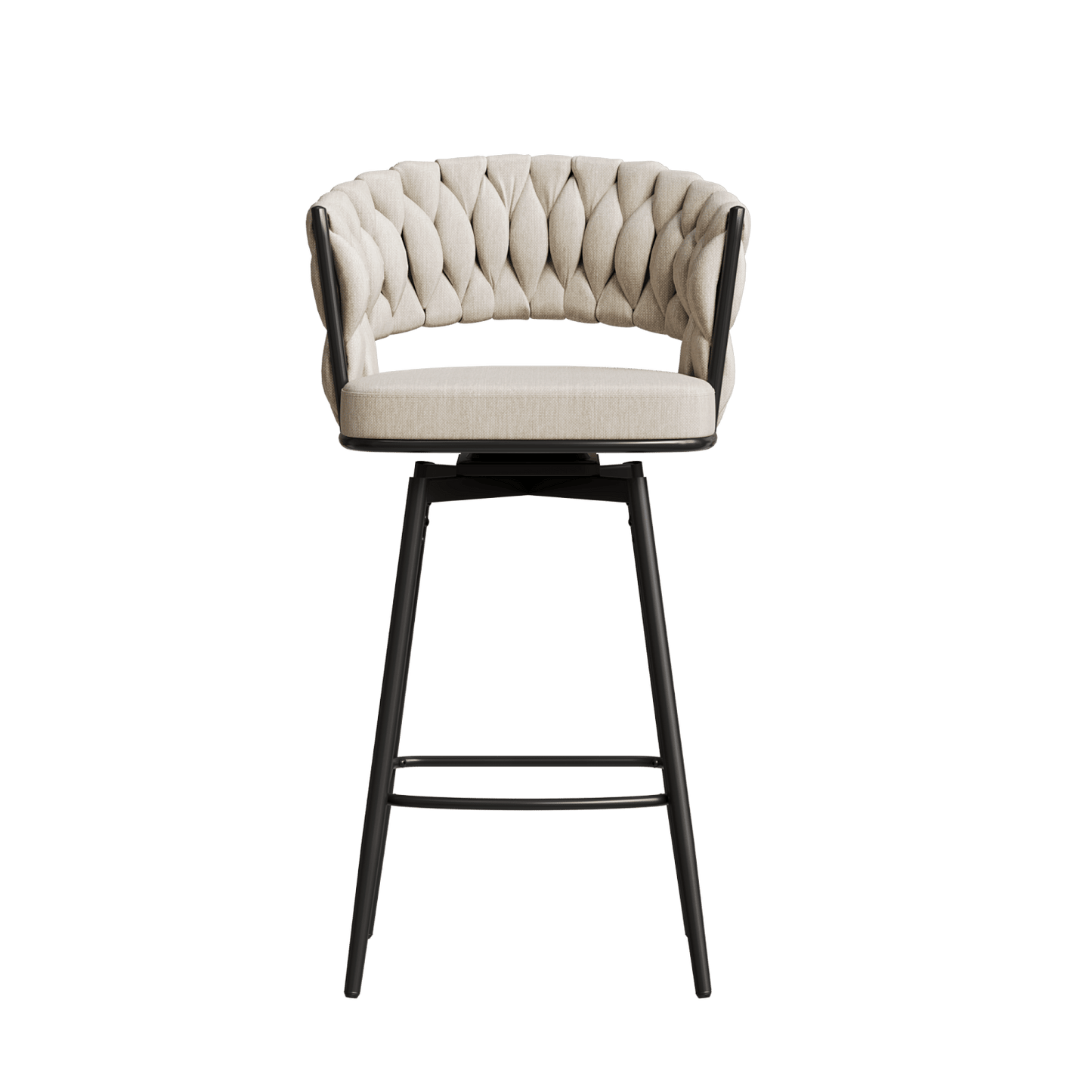 360-Degree Swivel Bar Chairs, Cushioned, Metal Legs, Set of 2 (view 8)