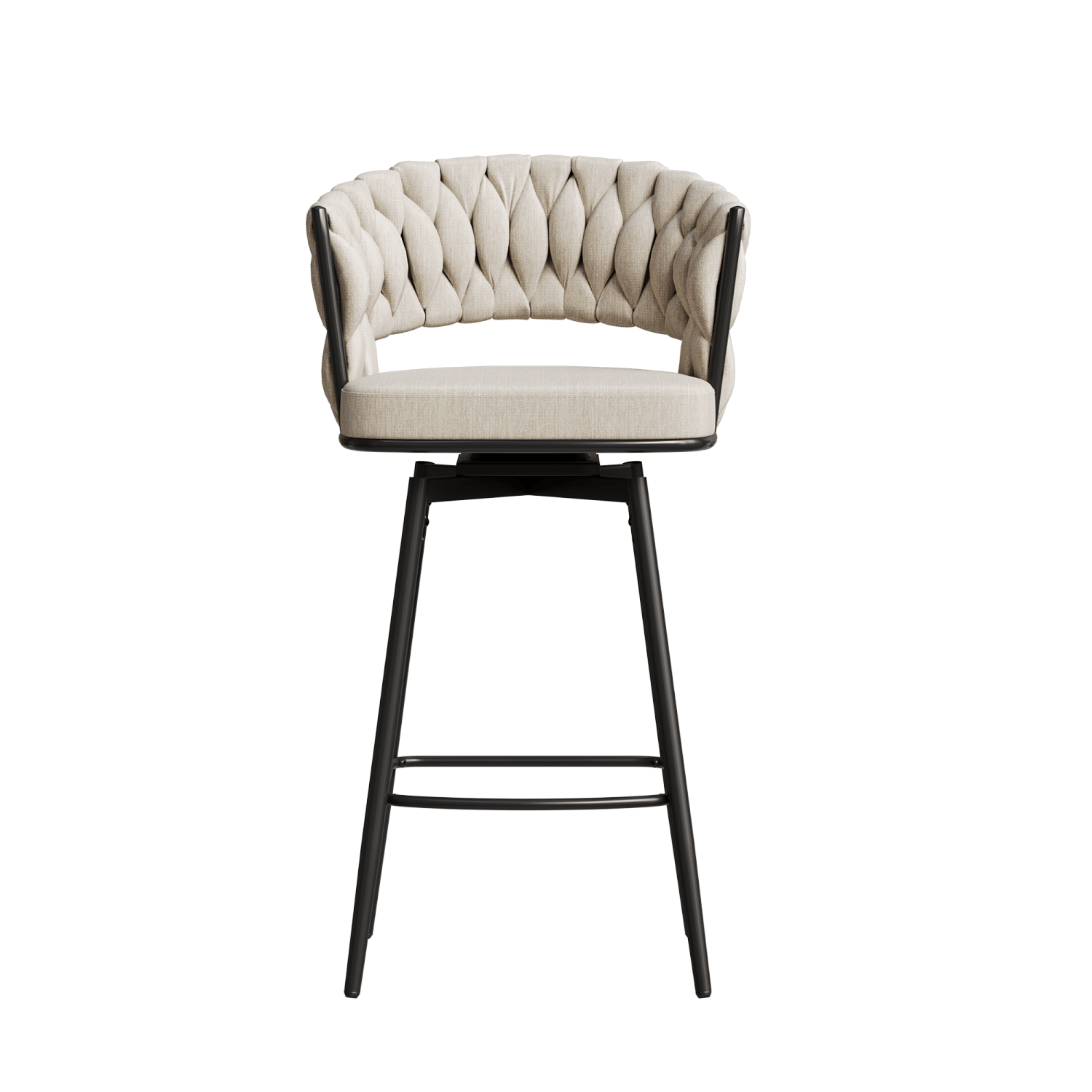 360-Degree Swivel Bar Chairs, Cushioned, Metal Legs, Set of 2 (view 8)