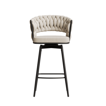 360-Degree Swivel Bar Chairs, Cushioned, Metal Legs, Set of 2 (view 8)