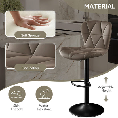 Faux Leather Swivel Bar Stools, Set of 2, Black (view 112)