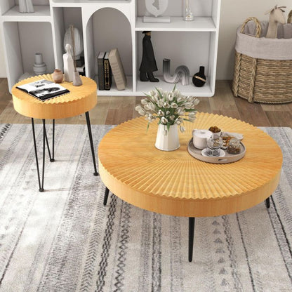 Solid Wood Mid-Century Coffee Table, Natural (view 2)