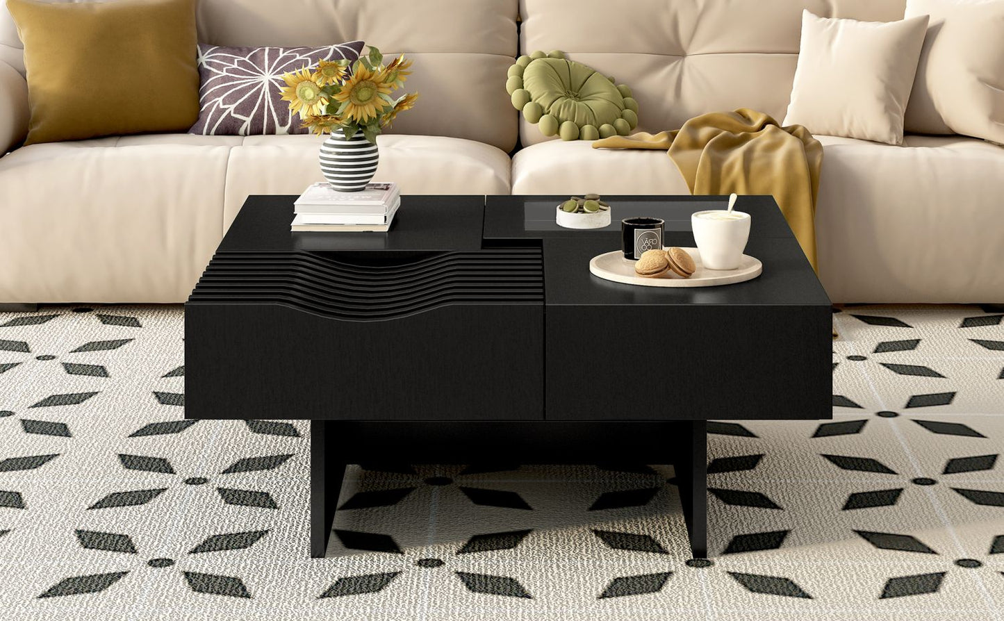Solid Wood Mid-Century Coffee Table, White, 42" Wide (view 5)