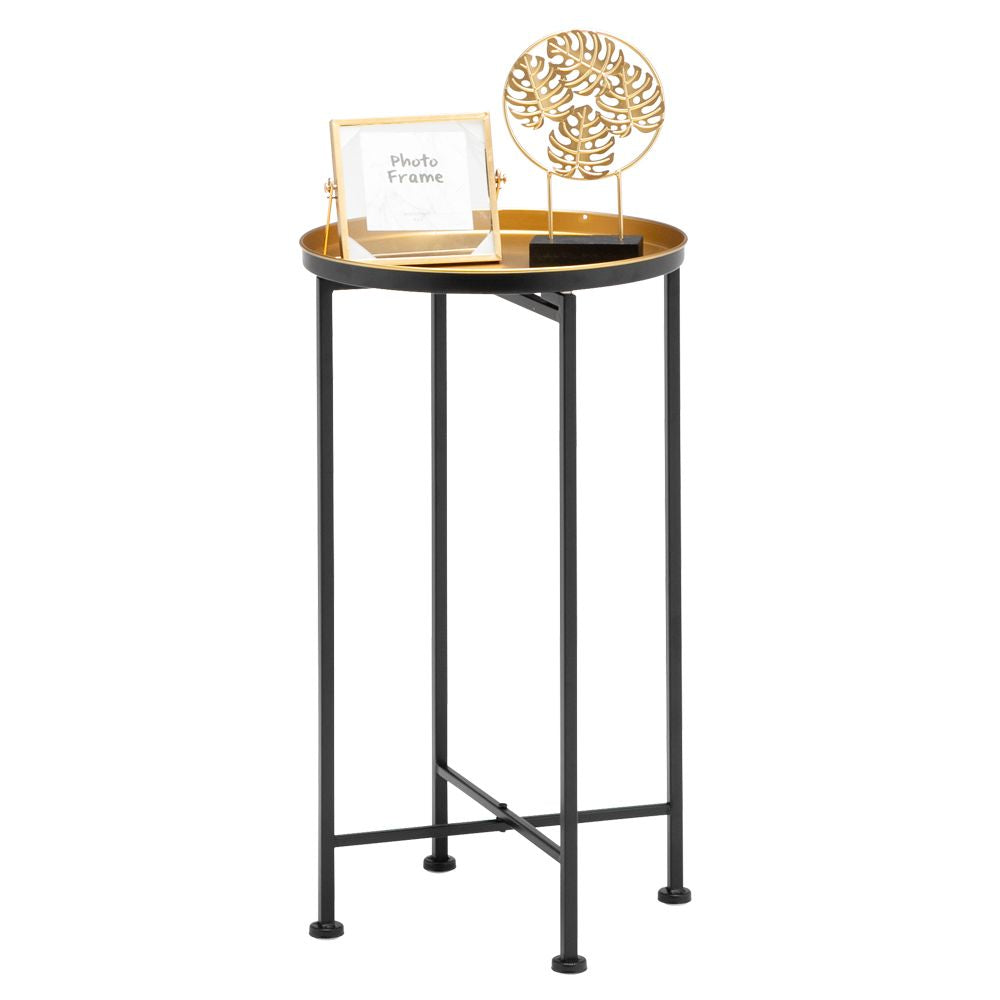 Metal Mid-Century Nightstand, Gold, 25.6" Wide (view 3)
