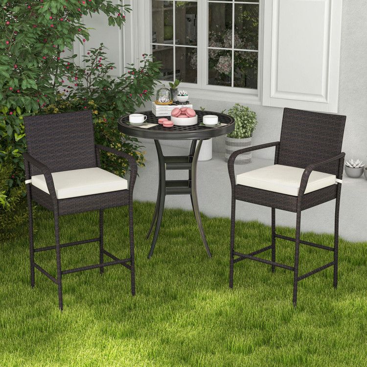 Rattan Swivel Bar Stools, Set of 2, Set of 2 (view 3)