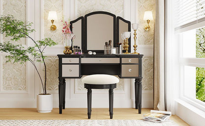 Mid-Century Vanity, Black, 30" Tall (view 3)