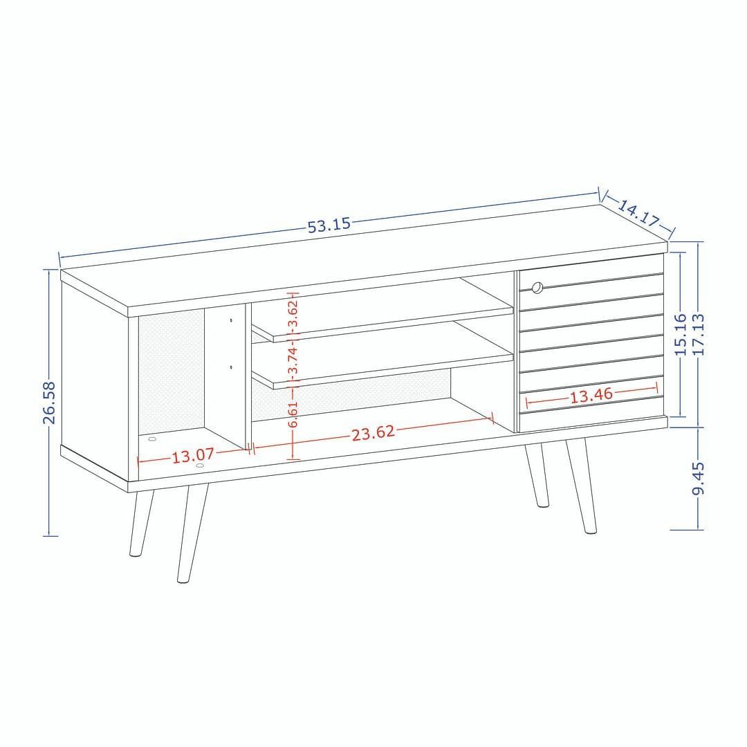 14" TV Mid-Century TV Stand, Brown (view 3)
