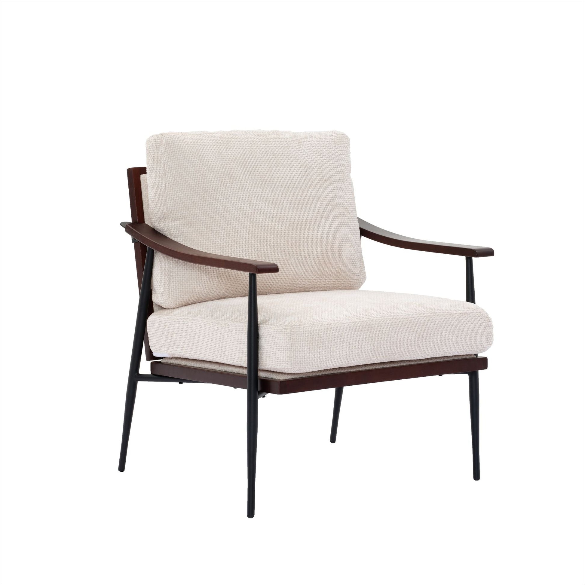 Linen Mid-Century Accent Chair, White, 33" Tall (view 14)