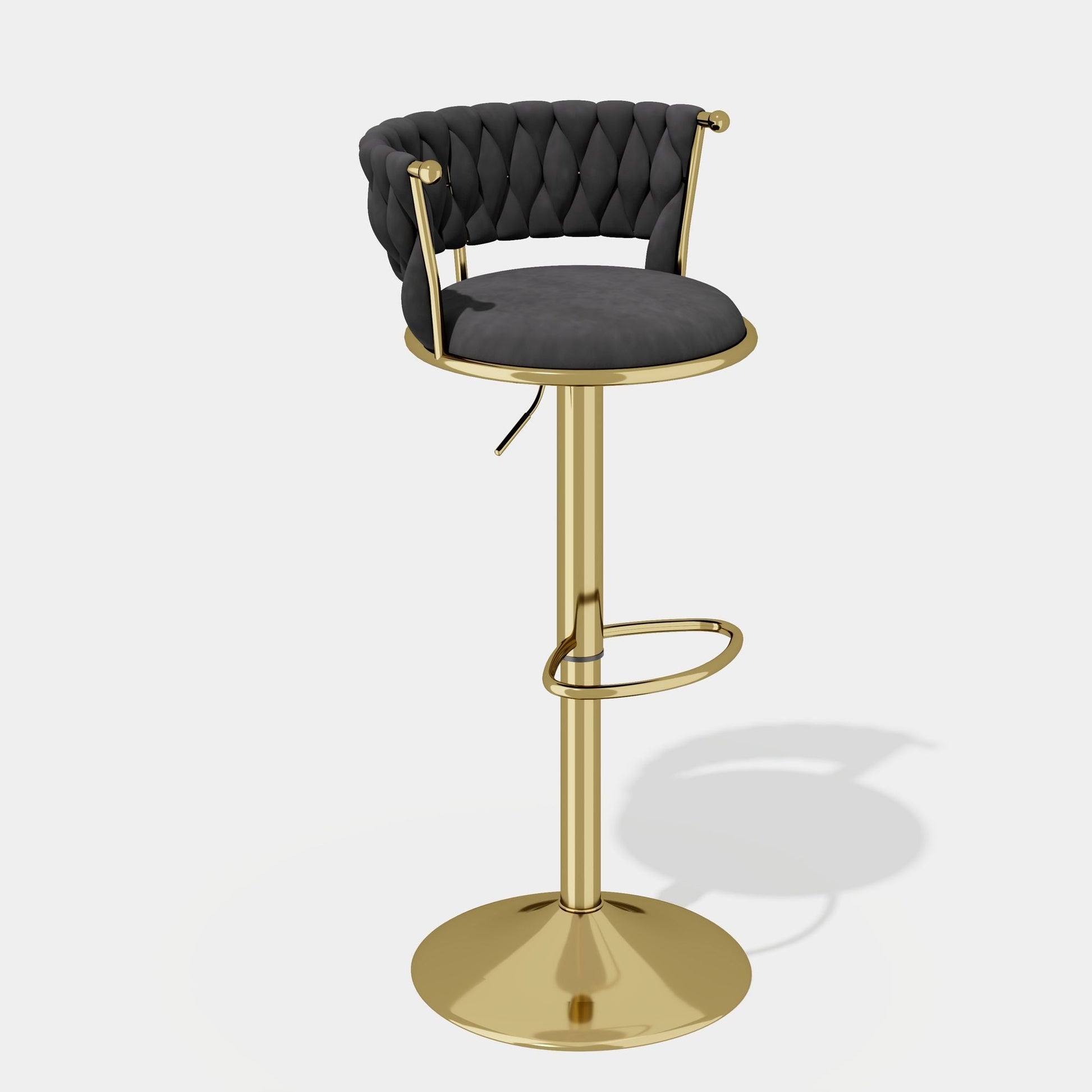 Velvet Swivel Bar Stools, Set of 2, Gold (view 69)