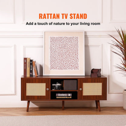 55" TV Mid-Century TV Stand, Walnut (view 2)