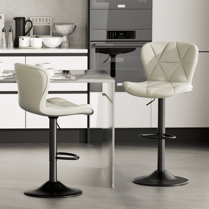 Faux Leather Swivel Bar Stools, Set of 2, Black (view 27)