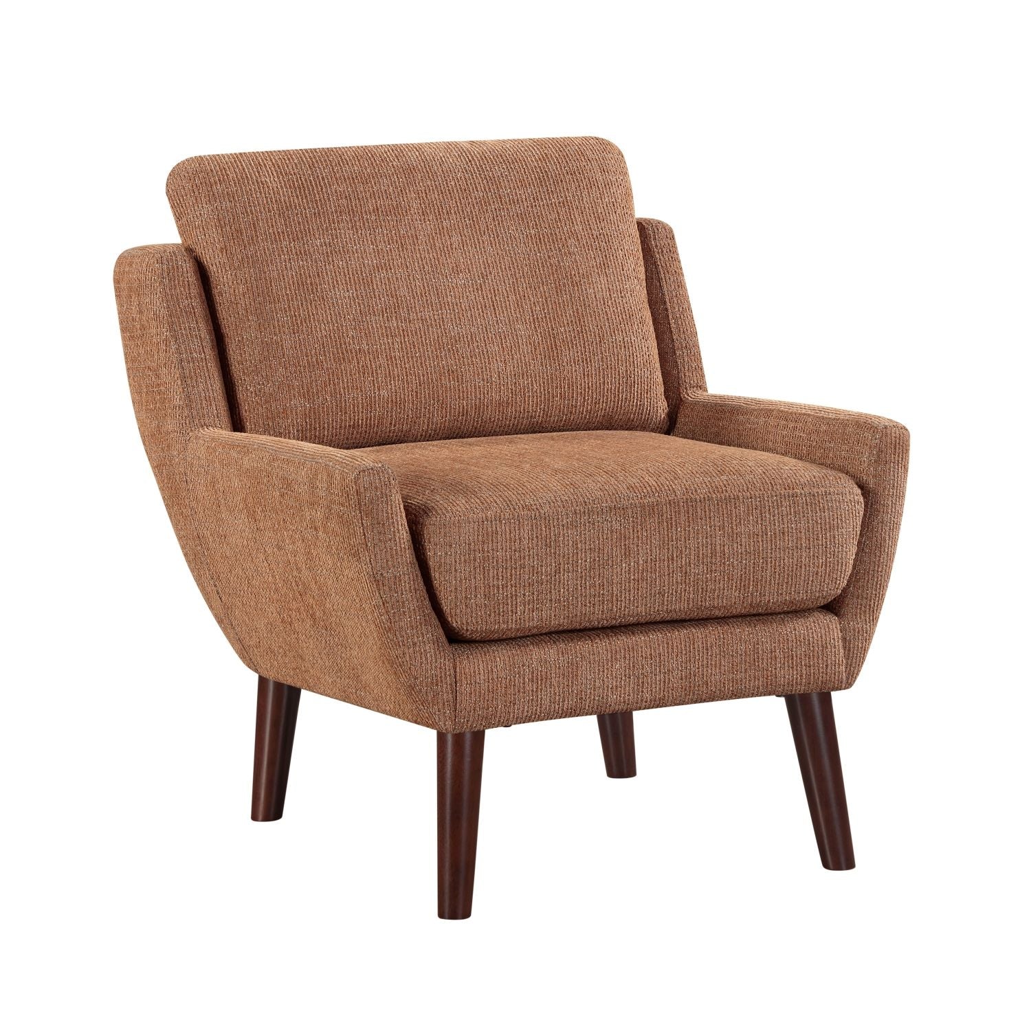 Chenille Mid-Century Accent Chair, Orange, 26.5" Wide (view 2)