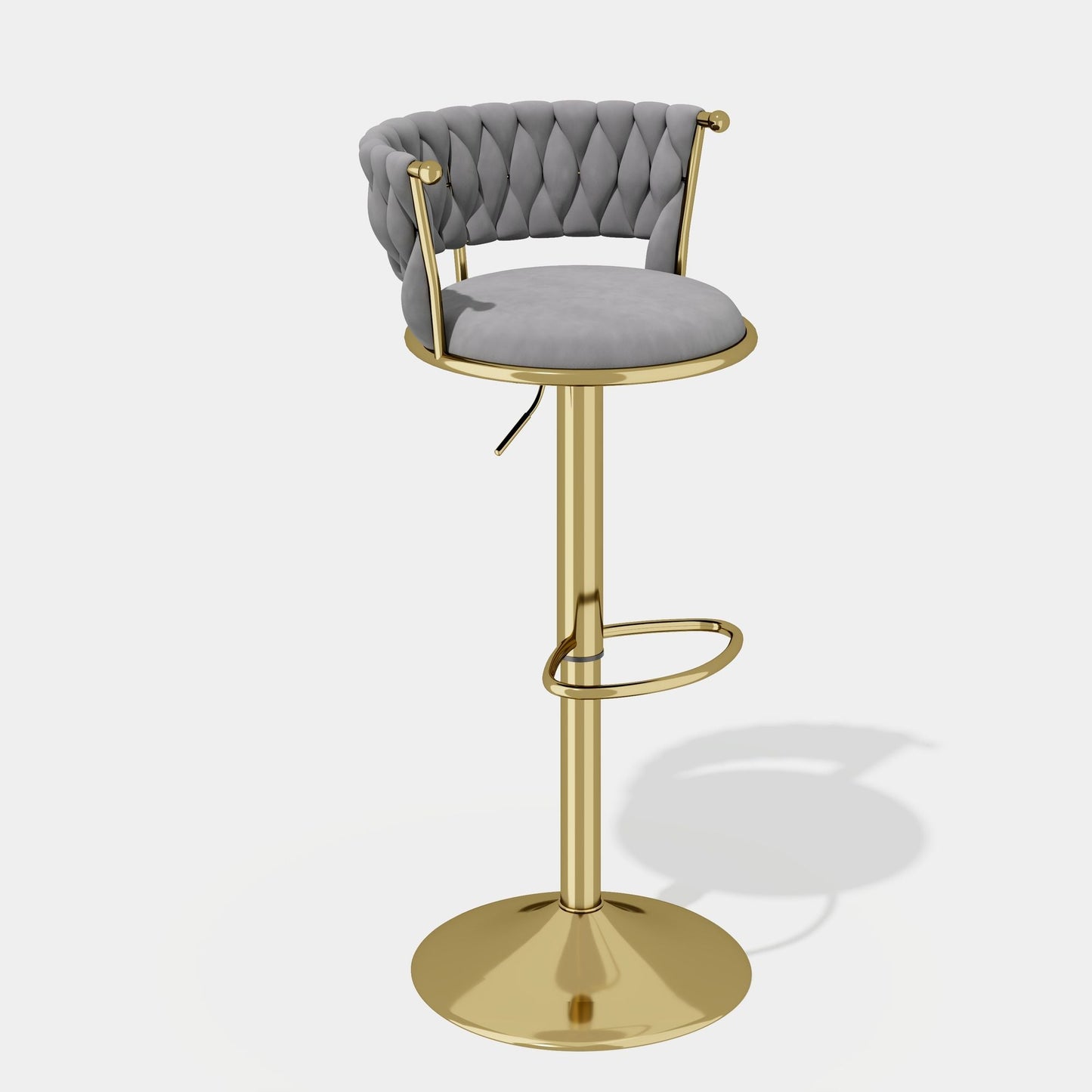 Velvet Swivel Bar Stools, Set of 2, Gold (view 5)