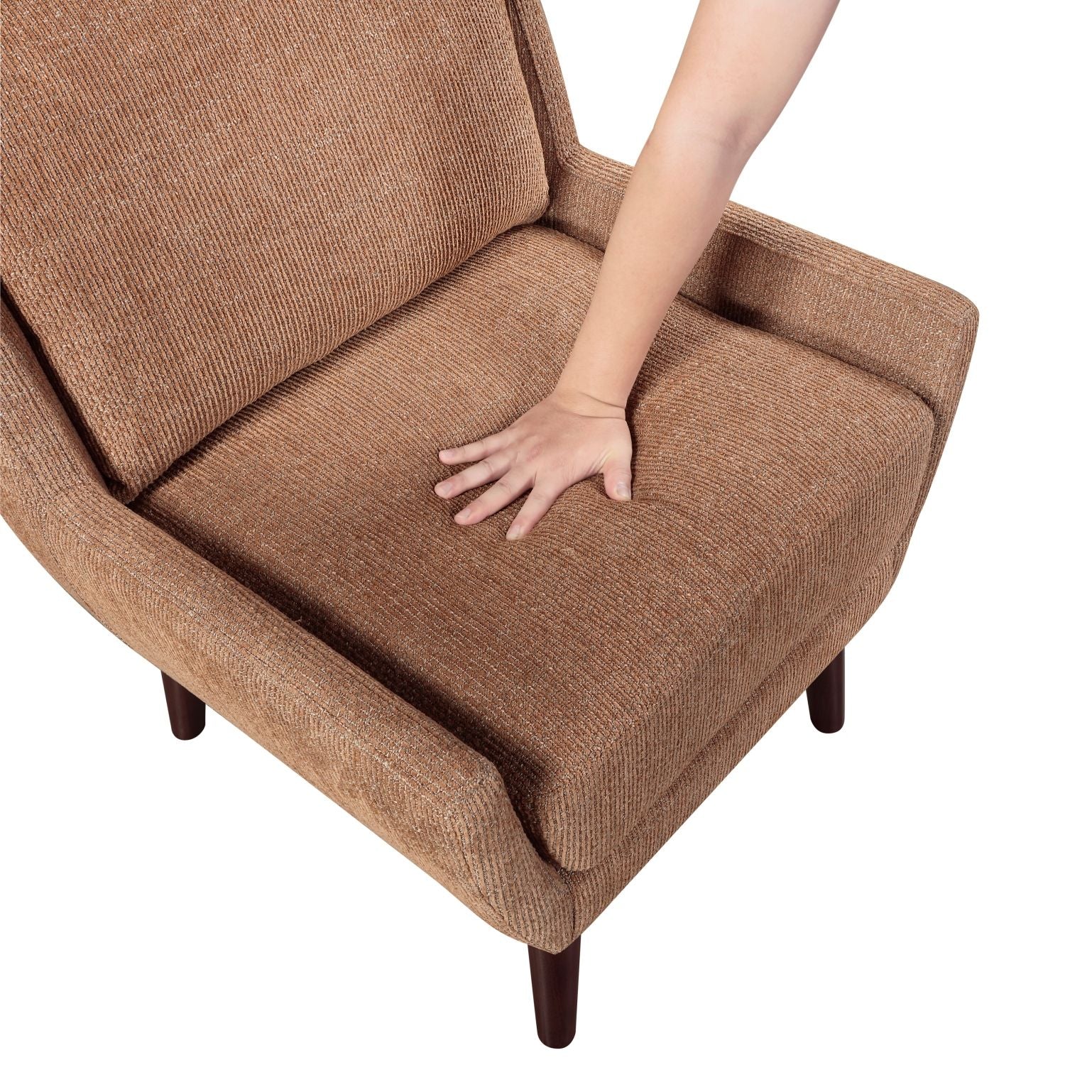 Chenille Mid-Century Accent Chair, Orange, 26.5" Wide (view 6)