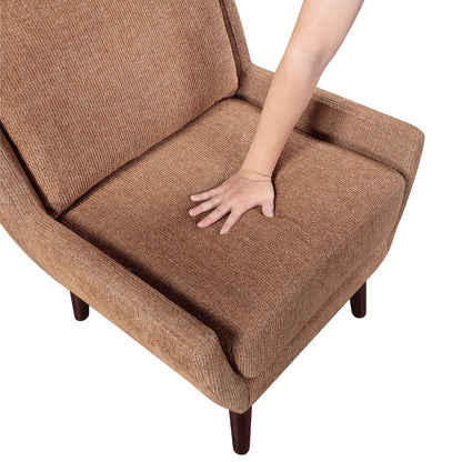 Chenille Mid-Century Accent Chair, Orange, 26.5" Wide (view 6)